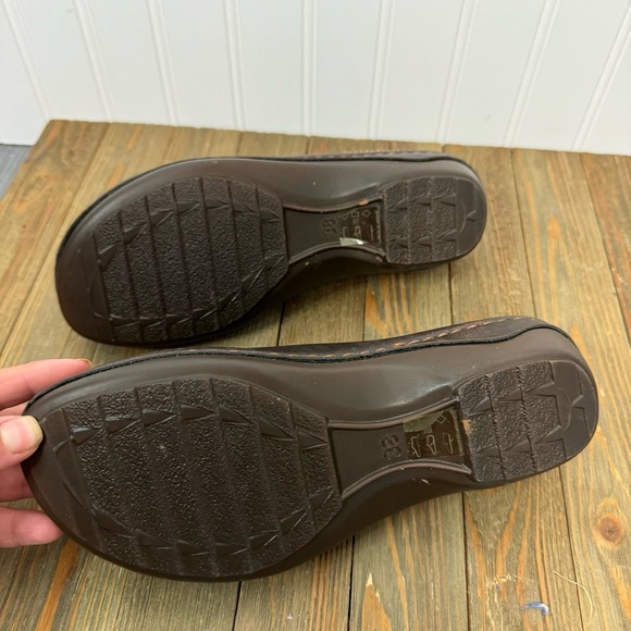 Flexus Clogs Size 38 Brown Anatomic Slip-on Casual Fall Comfort Shoes Women - Picture 7 of 9